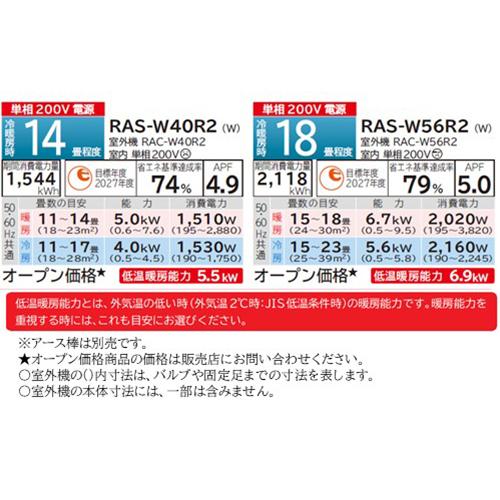 【長期保証付】日立(HITACHI) エアコン 6畳 2.2kw RAS-W22R-W 日立 白くまくん Wシリーズ 100V[配送のみ/設置工事なし]