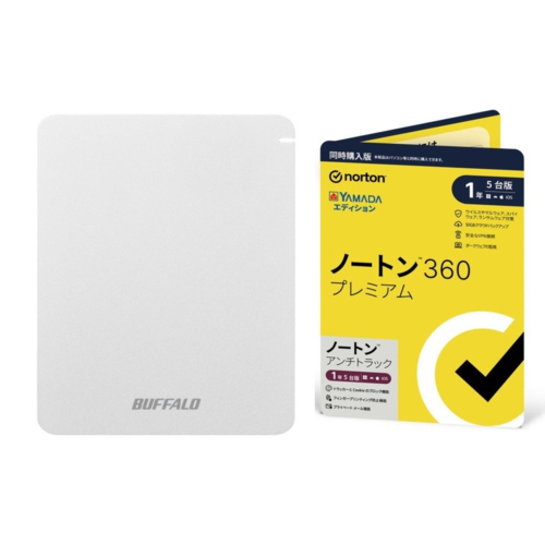 ノートン 360 プレミアム　3年　5台版　同時購入版　アンチトラック HD-PGF5.0U3-GWHA 5TB + ノートン 360 プレミアム⁄ アンチトラック