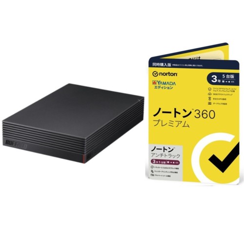 HD-EDS8U3-BE 8TB + ノートン 360 プレミアム/ アンチトラック 同時購入 3年5台版 ヤマダエディションセット