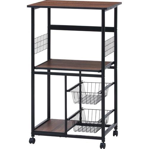 不二貿易 【組立品】 レンジワゴン ＦＢＣ−９８１２ ＢＫ／ＢＲシューズラック
