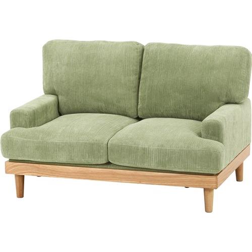 不二貿易 【完成品 一部取付 】コーデュロイソファ フェリーチェ ２Ｐ ＧＲ