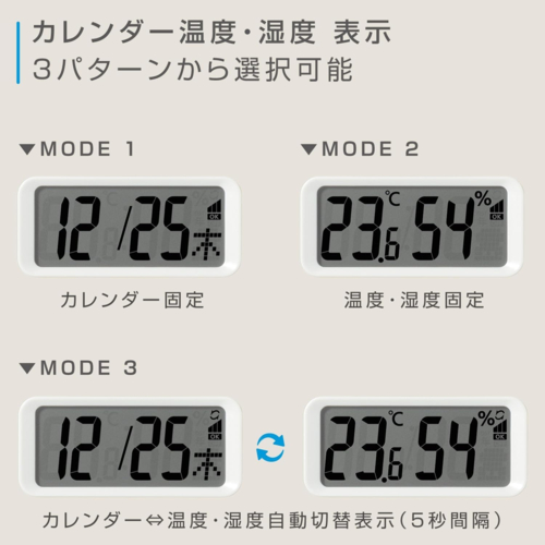 RHYTHM(リズム) 8FYA05-003 ホワイト 電波掛け時計 温度 湿度 