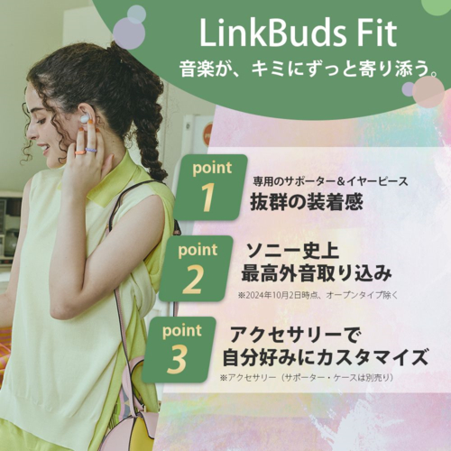 ソニー(SONY) WF-LS910N-BZ ブラック LinkBuds Fit 完全ワイヤレスイヤホン Bluetooth5.3 その他ヘッドホン・イヤホン