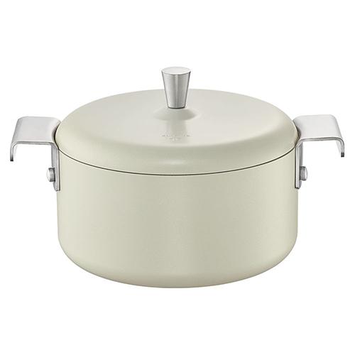 ドクターハウス Dr.HOWS ドクターハウス プレーティング 両手フライパン ラウンド型 16cm クリーム 韓国発 ガス火IH対応 PFOAPFOSフリーの通販は