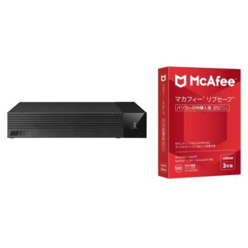 ＜HD-SQS4U3-A SeeQVault対応 外付けHDD 4TB + マカフィー リブセーフ 3年 同時購入版＞