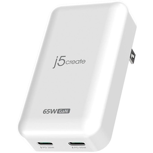 ジェイファイブ クリエイト JUP2465 65W GaN 2ポート スリムUSB PD急速充電器の通販は