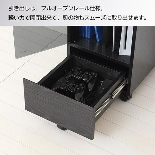 クロシオ 【組立式】25241 ゲーム機ラック キャスター付き ブラック_8
