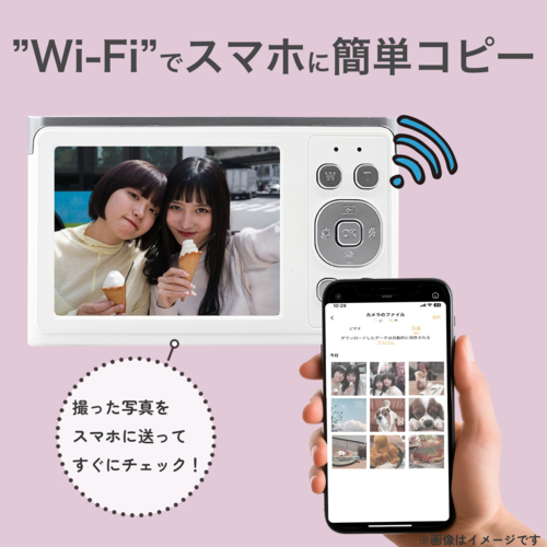 KEIYO(ケイヨー) AN-DC003BK マットブラック スマホと繋がる!WiFiレトロデジタルカメラ 800万画素_1