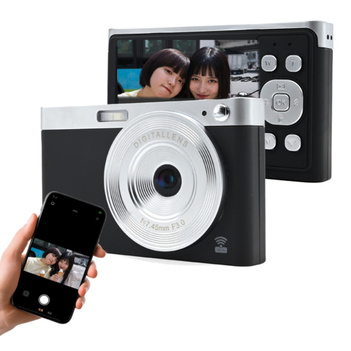 KEIYO(ケイヨー) AN-DC003BK マットブラック スマホと繋がる!WiFiレトロデジタルカメラ 800万画素_3