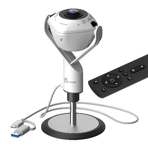 j5create(ジェイファイブ クリエイト) JVU368 ホワイト USB スピーカーフォン搭載 360°パノラマ Webカメラ_1