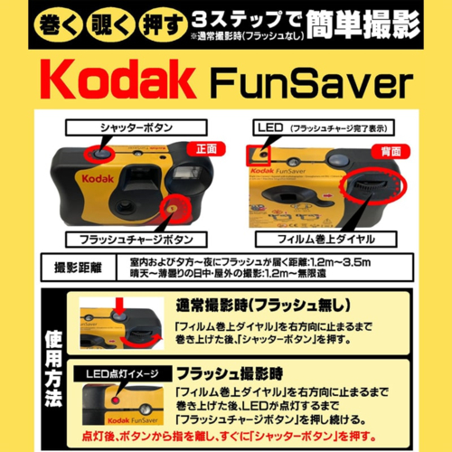 コダック Kodak FunSaver800 コダック レンズ付きフィルム ファン