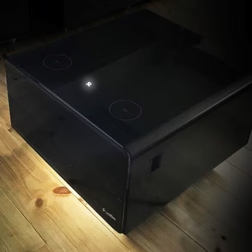 LOOZER(ルーザー) LOOZER SMART TABLE STB65 BLACK ワイヤレス充電 1ドア冷蔵庫付テーブル 65L_1