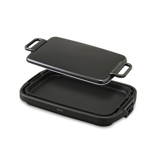 【長期保証付】アイリスオーヤマ(Iris Ohyama) SWHP-011-B ブラック ワイドホットプレート 1枚