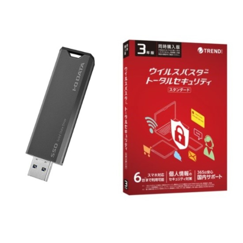 SSPS-US500GR スティックSSD 500GB + ウイルスバスター トータル SSPS-US500GR スティックSSD 500GB + ウイルスバスター トータル