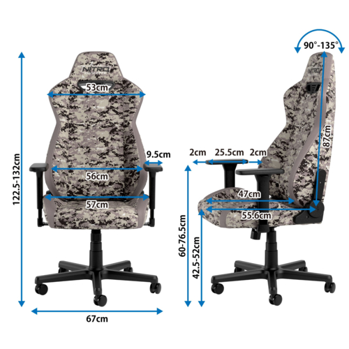 Nitro Concepts(ナイトロ・コンセプツ) NC-S300PRO-UC デジタルカモフラージュ S300 PRO - DIGITAL CAMO ゲーミングチェア_3