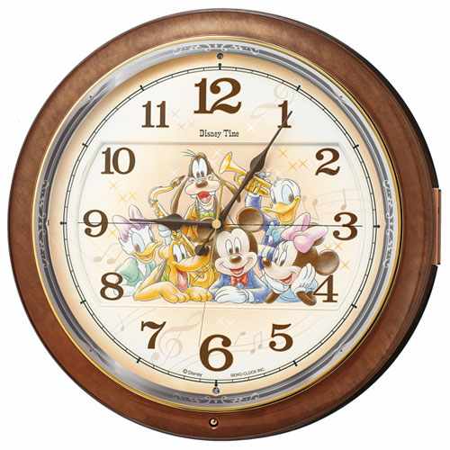 セイコー(SEIKO) FW587B 茶マーブル模様 DISNEY ディズニー ミッキー&フレンズ 電波掛時計
