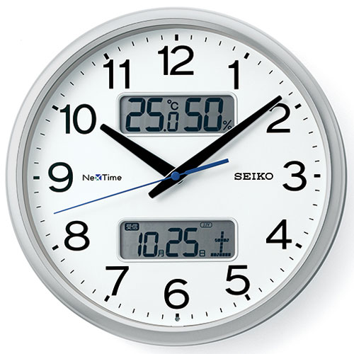 セイコー(SEIKO) ZS251S 銀色メタリック塗装 ネクスタイムシリーズ 電波掛け時計