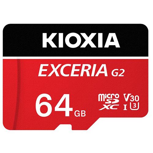 キオクシア(KIOXIA) KMU-B064GR(レッド) EXCERIA G2 microSDHC/microSDXC UHS-I メモリカード 64G