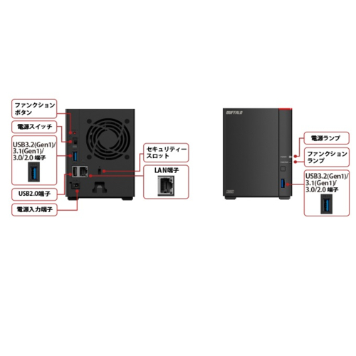 バッファロー(BUFFALO) LS720D0202 2.5GbE DTCP-IP 対応 NAS 2ドライブ 2TB