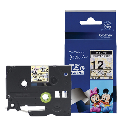 ブラザー(brother) TZe-DL31 ピータッチ ディズニーキャラクター 黒文字/ベビーミッキーイエロー 12mmの通販はau PAY ...