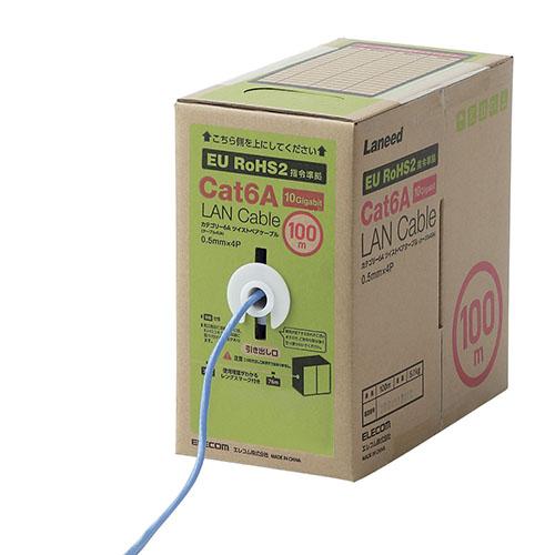 エレコム(ELECOM) LD-GPAL/BU100RS ブルー Cat6A 長尺LANケーブル 100m
