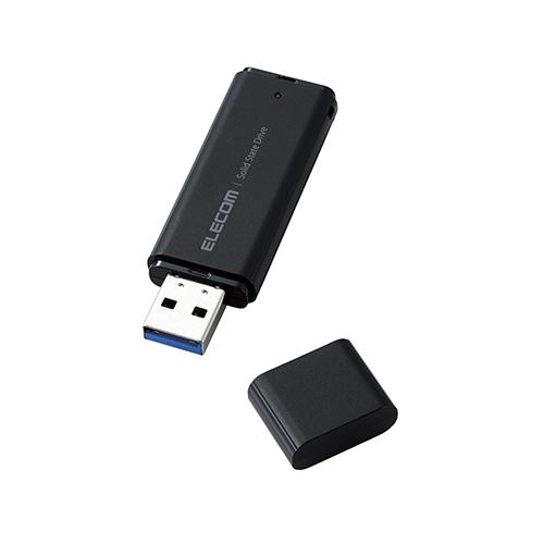 エレコム(ELECOM) ESD-EMC2000G-BK ブラック SSD 外付け 2TB USB3.2 Gen1 読出最大400MB/秒 キャップ式