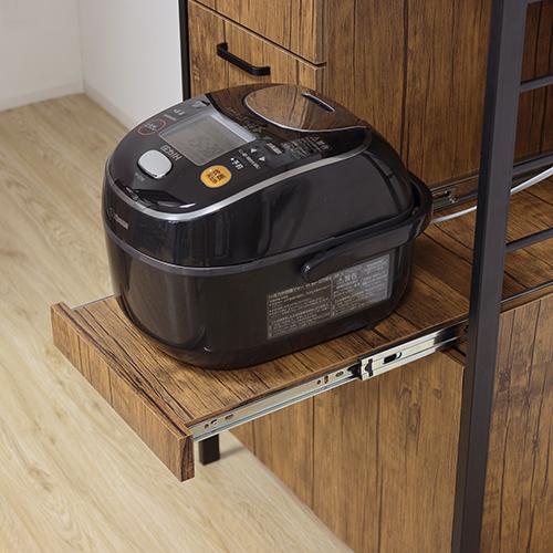 クロシオ 【組立式】 アート食器棚60-100 ヴィンテージブラウン