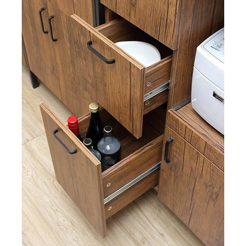 クロシオ 【組立式】 アート食器棚60-100 ヴィンテージブラウン