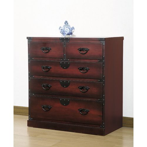 クロシオ 【完成品】民芸調 引出箪笥　幅67cm