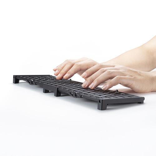 サンワサプライ SKB-BT35BK ブラック 無線Bluetooth折りたたみフルキーボード_10