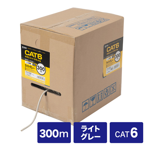 サンワサプライ KB-T6L-CB300N ライトグレー カテゴリ6UTP単線ケーブルのみ 300m