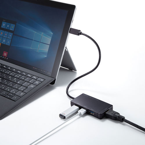サンワサプライ USB-3H332BK HDMIポート搭載 USB3.2Gen1 3ポートハブ_1