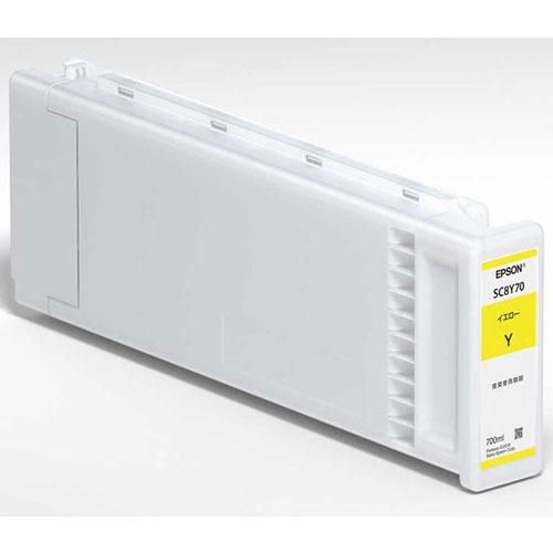 EPSON　大判プリンター用純正インクカートリッジ SC8-70シリーズ 4本 エプソン(EPSON) SC8Y70 純正 インクカートリッジ イエロー 700ml
