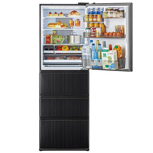 【標準設置料金込】【長期保証付】アクア(AQUA) AQR-V43R-K ウッドブラック DELIE+ 4ドア冷蔵庫 右開き 433L 幅595mm 標準設置料金込】【長期保証付】アクア(AQUA) AQR-V43R-K ウッド