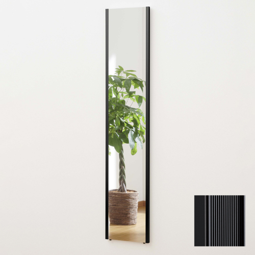 リフェクス 軽くて割れないミラー 鏡 スリム姿見 ブラック REFEX 【代引不可/北海道・沖縄・離島配送不可】 リフェクス 軽くて割れないミラー 鏡 スリム姿見 ブラック REFEX 【代