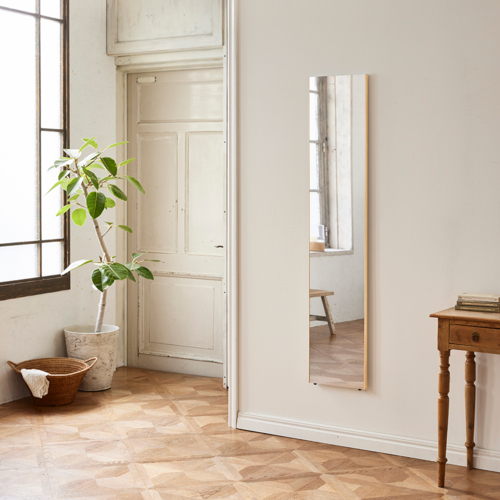 リフェクス 軽くて割れないミラー 鏡 スリム姿見 メープル REFEX 【代