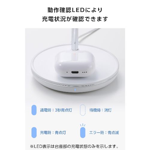 エレコム(ELECOM) W-MS07WH ホワイト ワイヤレス充電器 15W出力 マグネット式 充電スタンド 3in1 MagSafe対応 iPhone/AirPods/Apple Watch_5