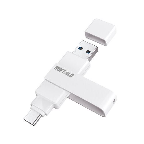 バッファロー(BUFFALO) RUF3-ACR256G-WH ホワイト USB 3.2 Gen1 Type-C/Type-A両対応 回転式USBメモリー 256GB 7,099円