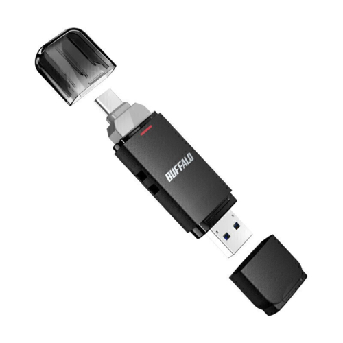 バッファロー(BUFFALO) SSD-SD1.0U3-BA ブラック USB 3.2 Gen2 Type-C/Type-A両対応 スティック型SSD 1TB