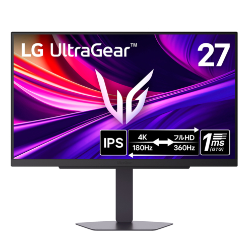 LGエレクトロニクス(LG) 27G810A-B LG UltraGear 27型 IPS 4K@180Hz/フルHD @360Hz対応 ゲーミングモニター　ディスプレイ