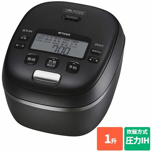 【長期保証付】タイガー魔法瓶(TIGER) 炊飯ジャー 炊飯器 炊きたて 圧力IHジャー炊飯器 1升 JRI-A180-KM マットブラック お手入れ点数2点 内ぶた食洗機対応