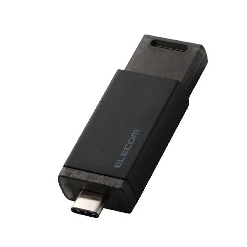 エレコム(ELECOM) ESD-ESK0500GBK ブラック SSD 外付け 500GB USB3.2 Gen2 読込最大1000MB/秒 ポータブルSSD USB Type-C ノック式 高速 耐衝撃