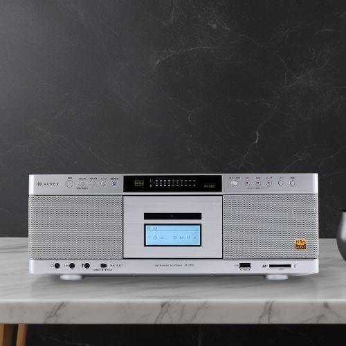 【長期保証付】Aurex(オーレックス) AX-KCR90S シルバー SD・USB・CDラジオカセットレコーダー 40Wスピーカー搭載 ハイレゾ再生