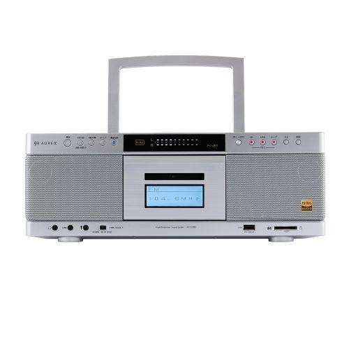 【長期保証付】Aurex(オーレックス) AX-KCR90S シルバー SD・USB・CDラジオカセットレコーダー 40Wスピーカー搭載 ハイレゾ再生
