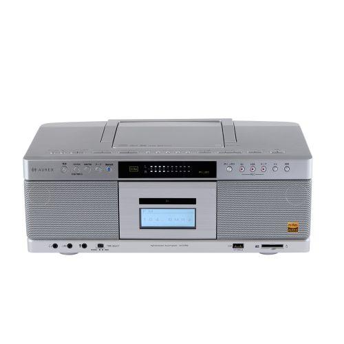 【長期保証付】Aurex(オーレックス) AX-KCR90S シルバー SD・USB・CDラジオカセットレコーダー 40Wスピーカー搭載 ハイレゾ再生