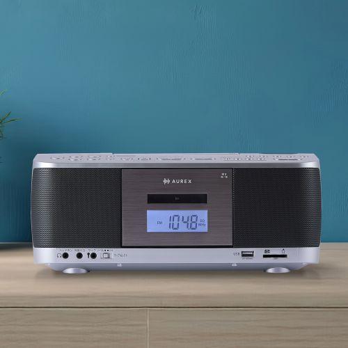 長期保証付】Aurex(オーレックス) AX-KCR70S シルバー SD・USB・CD