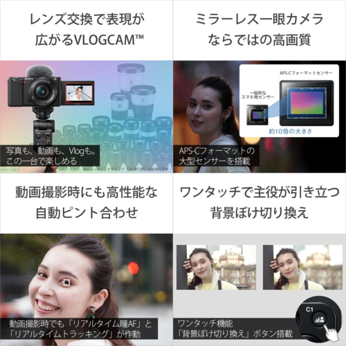 【長期保証付】ソニー(SONY) VLOGCAM ZV-E10XB ブラック ダブルズームレンズキット ミラーレス一眼デジタルカメラ_4