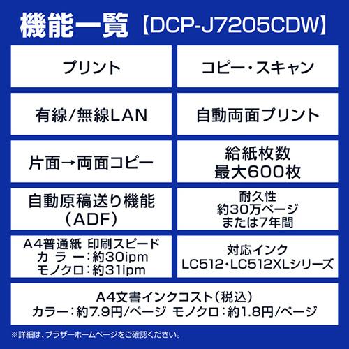 ブラザー(brother) DCP-J7205CDW ホワイト A3インクジェット複合機_2