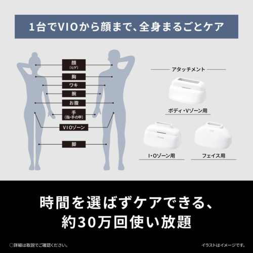 【長期保証付】パナソニック(Panasonic) ES-WH7C-W 光エステ スムースエピ フェイス＆ボディ＆VIO用 脱毛器 SMOOTHEPI COMPACT 手軽コンパクトモデル_7