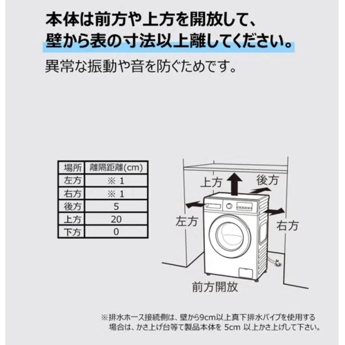 【標準設置料金込】【長期保証付】TCL(ティーシーエル) TW-DV7A ドラム式洗濯機 洗濯7kg 乾燥機能無 左開き 超薄ボディ 奥行51mm 縦865mm 幅601mm ワンルーム マンション向け 新生活_18